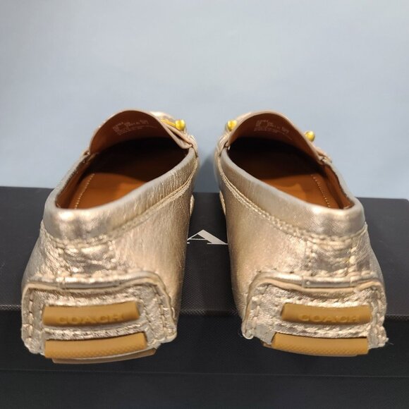 Coach Turnlock Driver Champagne Leather Shoe Women's Size 6B G3162 New - Picture 7 of 10
